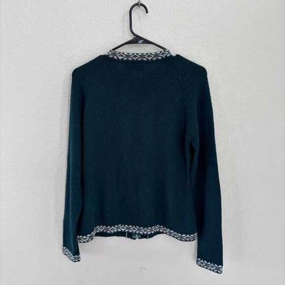 The Alpaca Connection Handmade Alpaca Teal Sweater Sz S - Picture 5 of 11